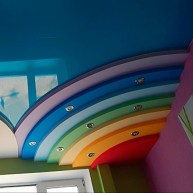 многоуровневый натяжной потолок радуга